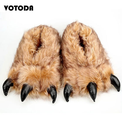 Cozy Paws: Winter Unisex Bear Claw Indoor Slippers