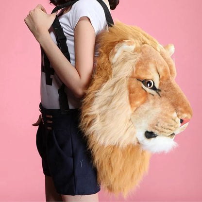 Wild Elegance: 3D Animal Design Girls Backpack and Luxury Crossbody Set