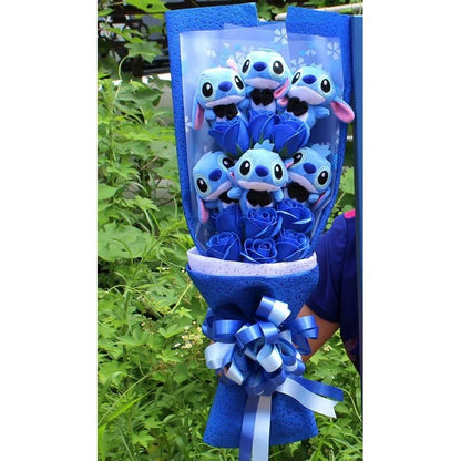 Disney Mickey Minnie Mouse Bouquet Gift Box Cartoon Lilo Stitch Donald Duck Daisy Plush Toy Doll Bouquet Birthday Valentine Gift