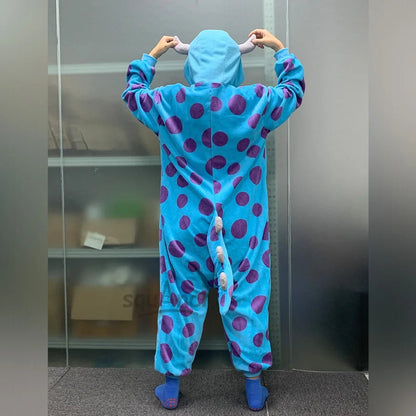 Sully and Mike Matching Kigurumi Onesies - Zipper Closure for Couples, Anime Monster Pajamas