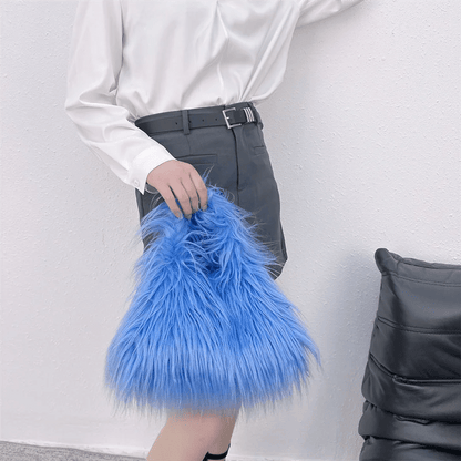Luxe Fuzz: Winter Fluffy Faux Fur Square Handbag