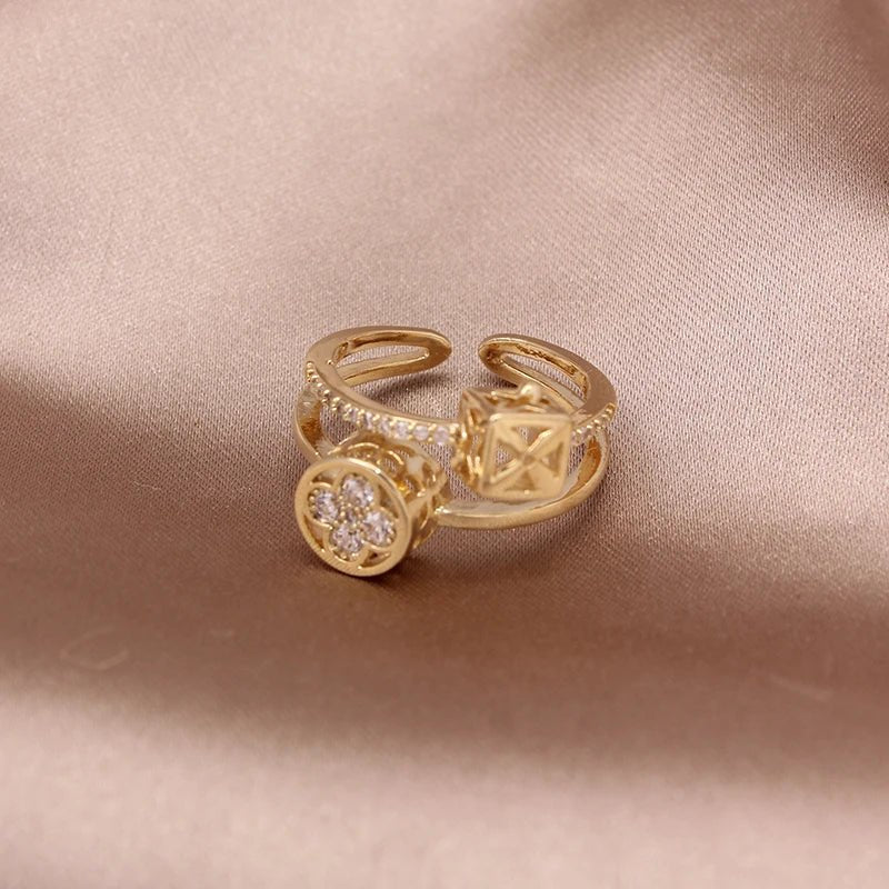 Elegant Gold-Plated Opening Ring
