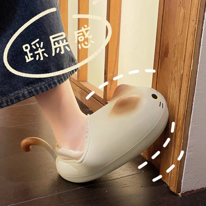 Whimsical Cat Comfort: Cute Waterproof Slippers for Autumn/Winter