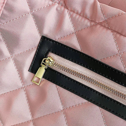 Modern Elegance: Nylon Diamond Lattice Tote Bag