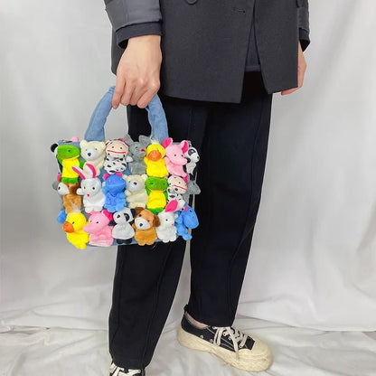 Chic Denim Delight: Fashion Cartoon Toy Handbags